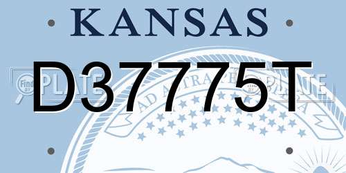 D37775T Kansas License Plate