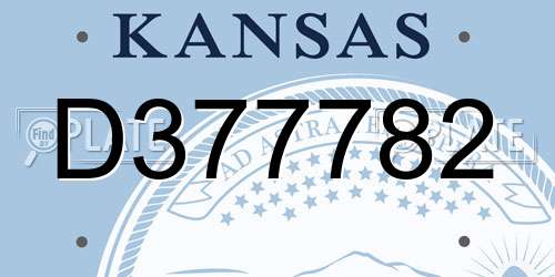 D377782 Kansas License Plate