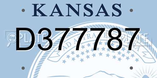 D377787 Kansas License Plate