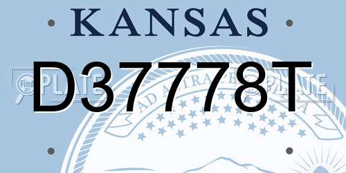 D37778T Kansas License Plate