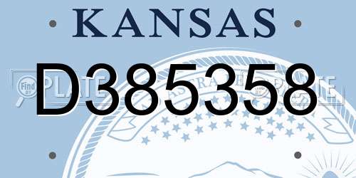 D385358 Kansas License Plate