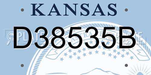 D38535B Kansas License Plate