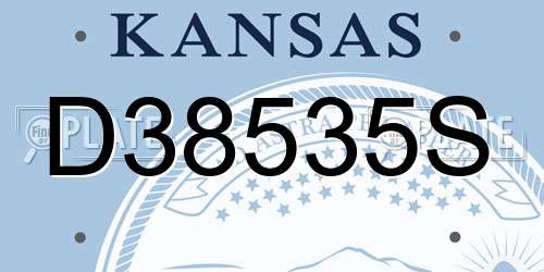 D38535S Kansas License Plate