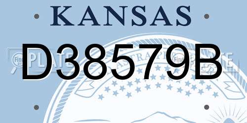 D38579B Kansas License Plate