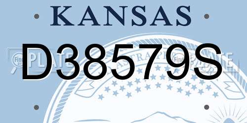 D38579S Kansas License Plate