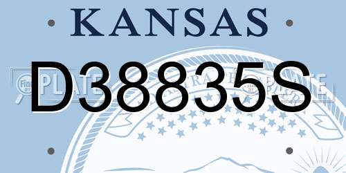 D38835S Kansas License Plate