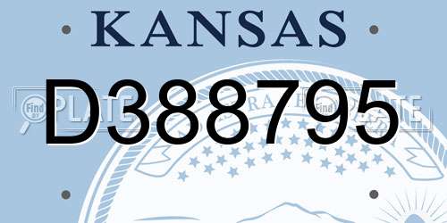 D388795 Kansas License Plate