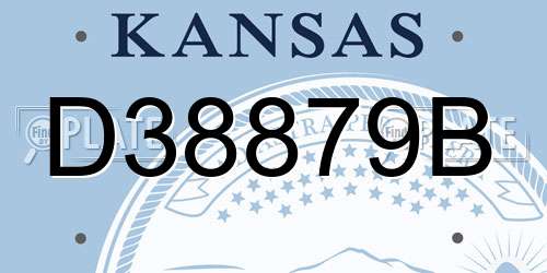 D38879B Kansas License Plate