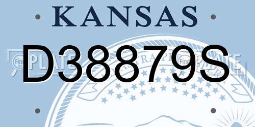 D38879S Kansas License Plate