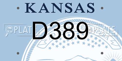 D389 Kansas License Plate