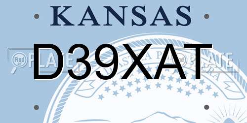D39XAT Kansas License Plate