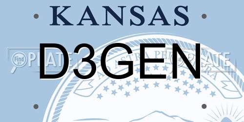 D3GEN Kansas License Plate
