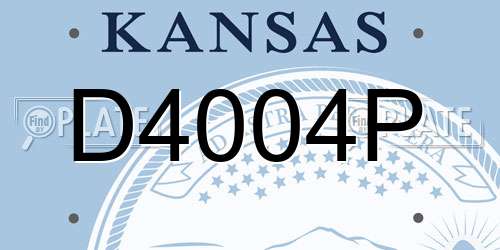 D4004P Kansas License Plate
