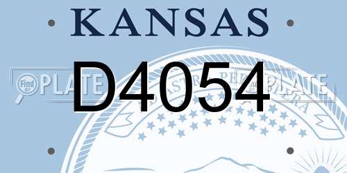 D4054 Kansas License Plate