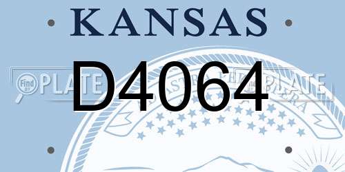 D4064 Kansas License Plate