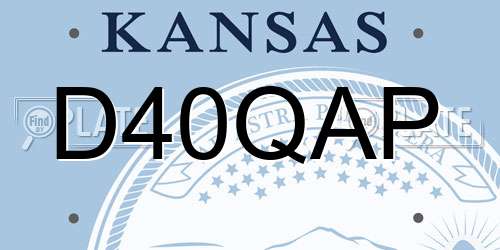 D40QAP Kansas License Plate