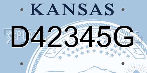 D42345G Kansas License Plate
