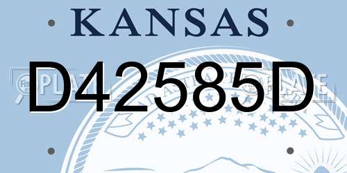 D42585D Kansas License Plate