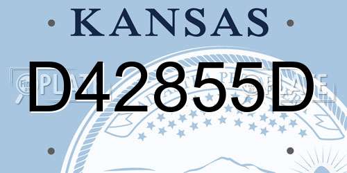 D42855D Kansas License Plate