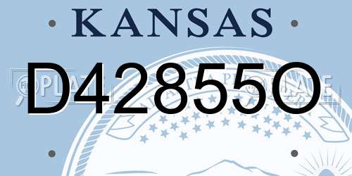 D42855O Kansas License Plate