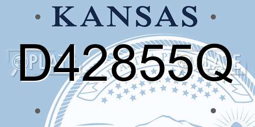 D42855Q Kansas License Plate