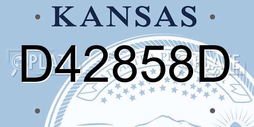 D42858D Kansas License Plate