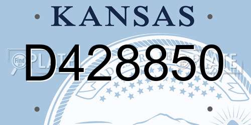 D428850 Kansas License Plate