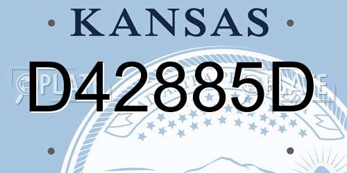 D42885D Kansas License Plate