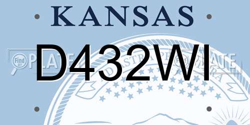 D432WI Kansas License Plate
