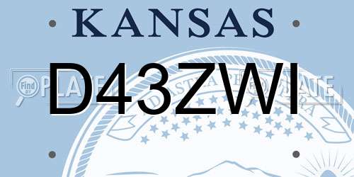 D43ZWI Kansas License Plate