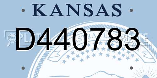 D440783 Kansas License Plate