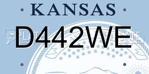D442WE Kansas License Plate
