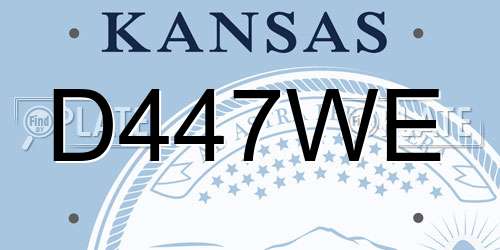 D447WE Kansas License Plate