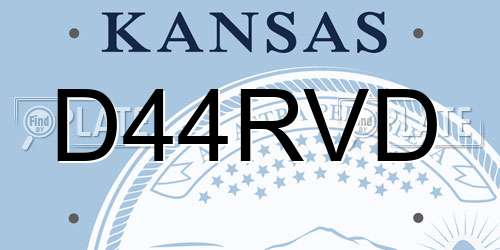D44RVD Kansas License Plate