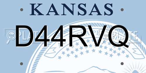 D44RVQ Kansas License Plate