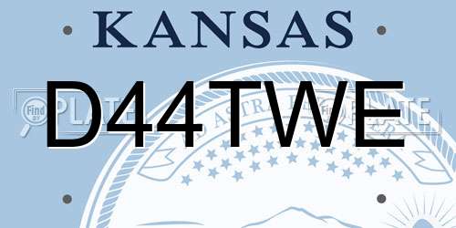 D44TWE Kansas License Plate