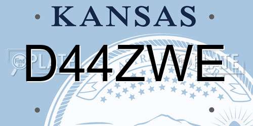D44ZWE Kansas License Plate