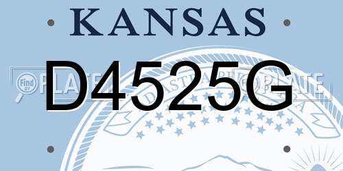 D4525G Kansas License Plate