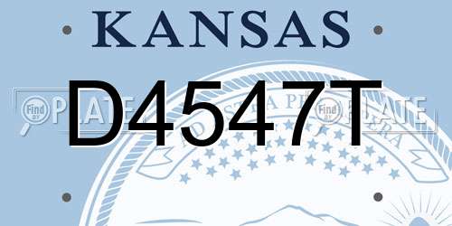 D4547T Kansas License Plate