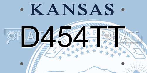 D454TT Kansas License Plate