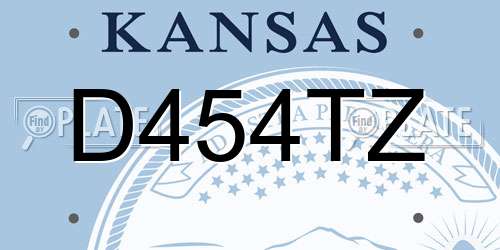D454TZ Kansas License Plate