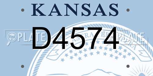 D4574 Kansas License Plate
