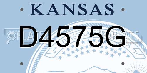 D4575G Kansas License Plate