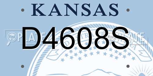 D4608S Kansas License Plate