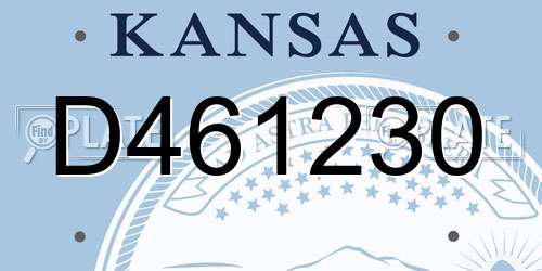 D461230 Kansas License Plate