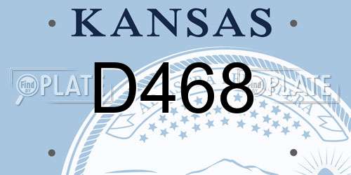 D468 Kansas License Plate