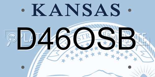 D46OSB Kansas License Plate