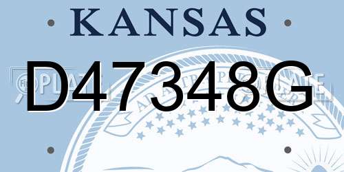 D47348G Kansas License Plate