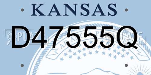 D47555Q Kansas License Plate