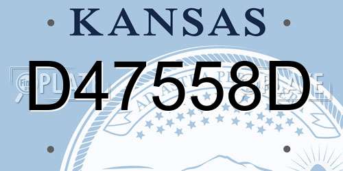 D47558D Kansas License Plate